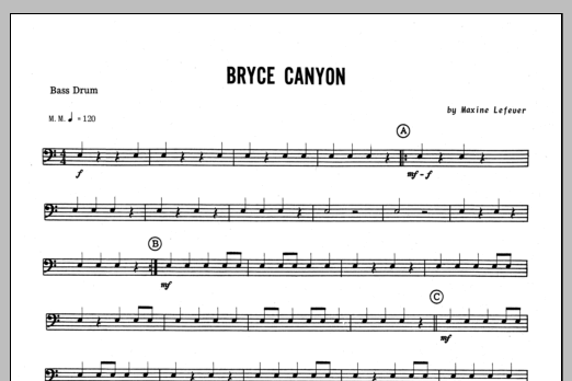 Bryce Canyon - Bass Drum (Percussion Ensemble) von Lefever