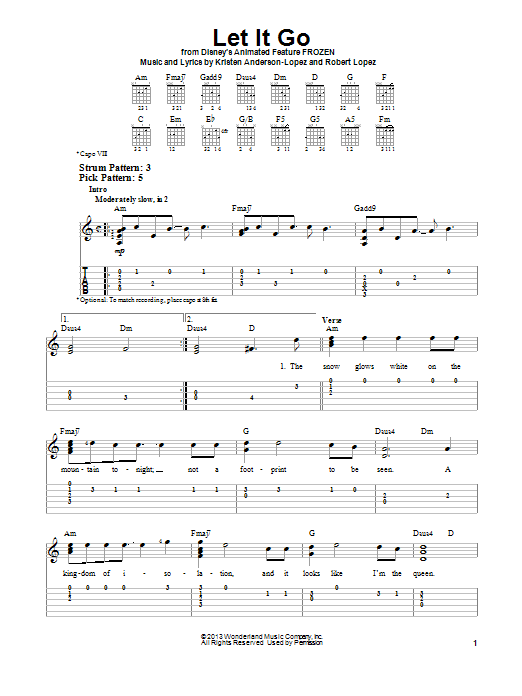 Let It Go (from Frozen) (Easy Guitar Tab) von Idina Menzel