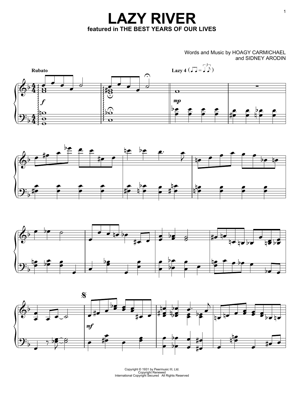 Lazy River (Piano Solo) von Bobby Darin