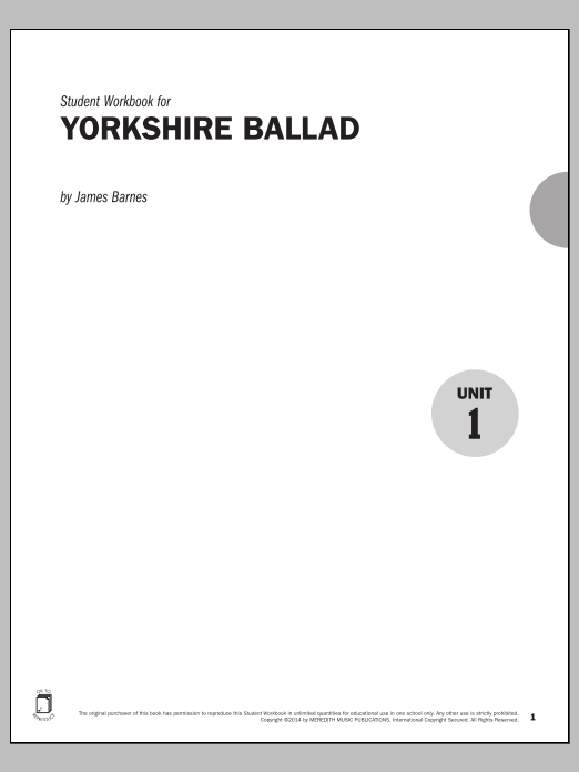 Guides to Band Masterworks, Vol. 4 - Student Workbook - Yorkshire Ballad (Instrumental Method) von James Barnes