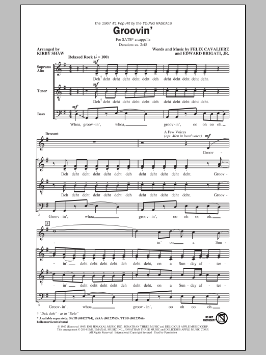 Groovin' (SATB Choir) von Kirby Shaw