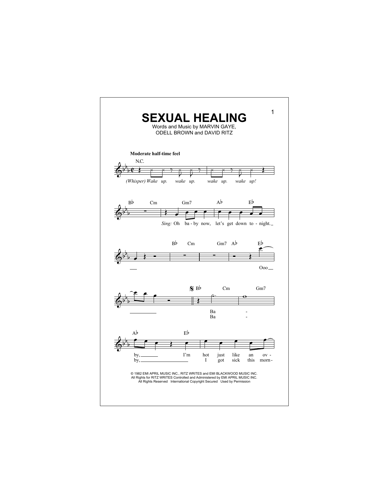 Sexual Healing (Lead Sheet / Fake Book) von Marvin Gaye