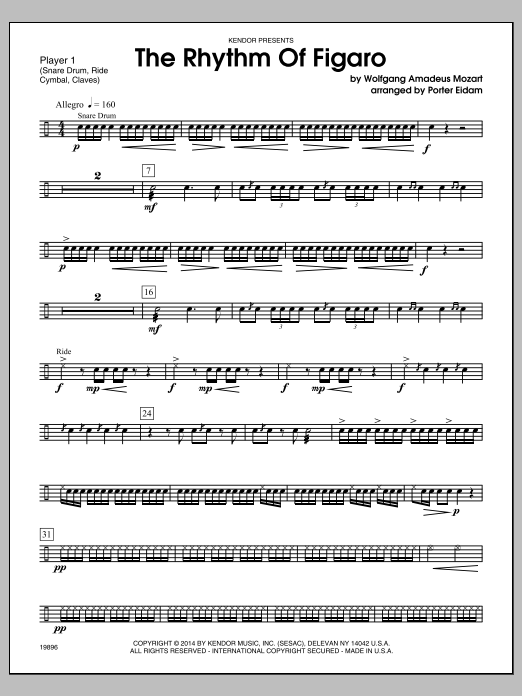 Rhythm Of Figaro, The - Full Score (Percussion Ensemble) von Porter Eidam