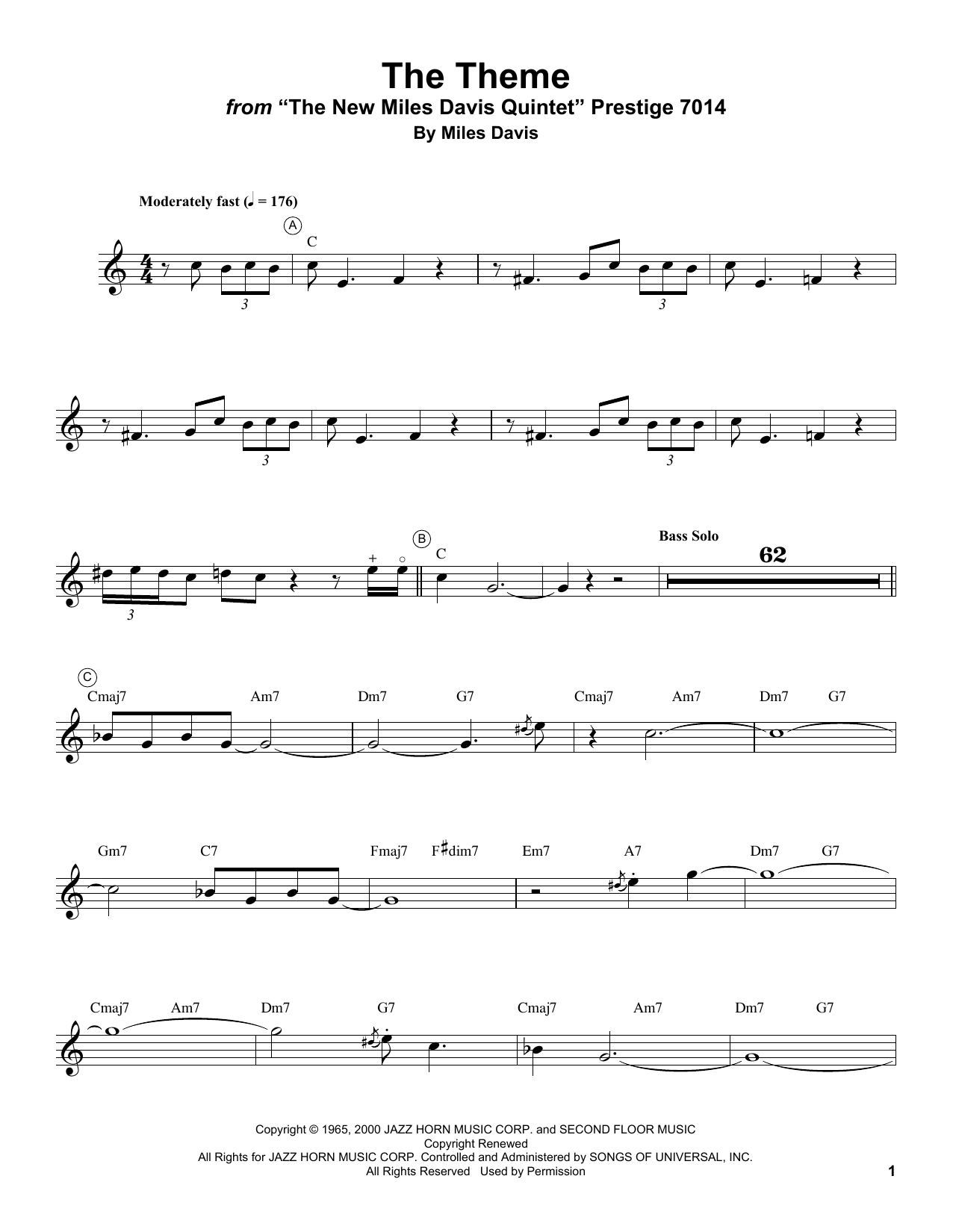The Theme (Trumpet Transcription) von Miles Davis