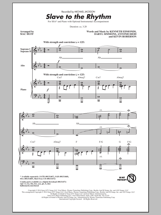 Slave To The Rhythm (SSA Choir) von Mac Huff