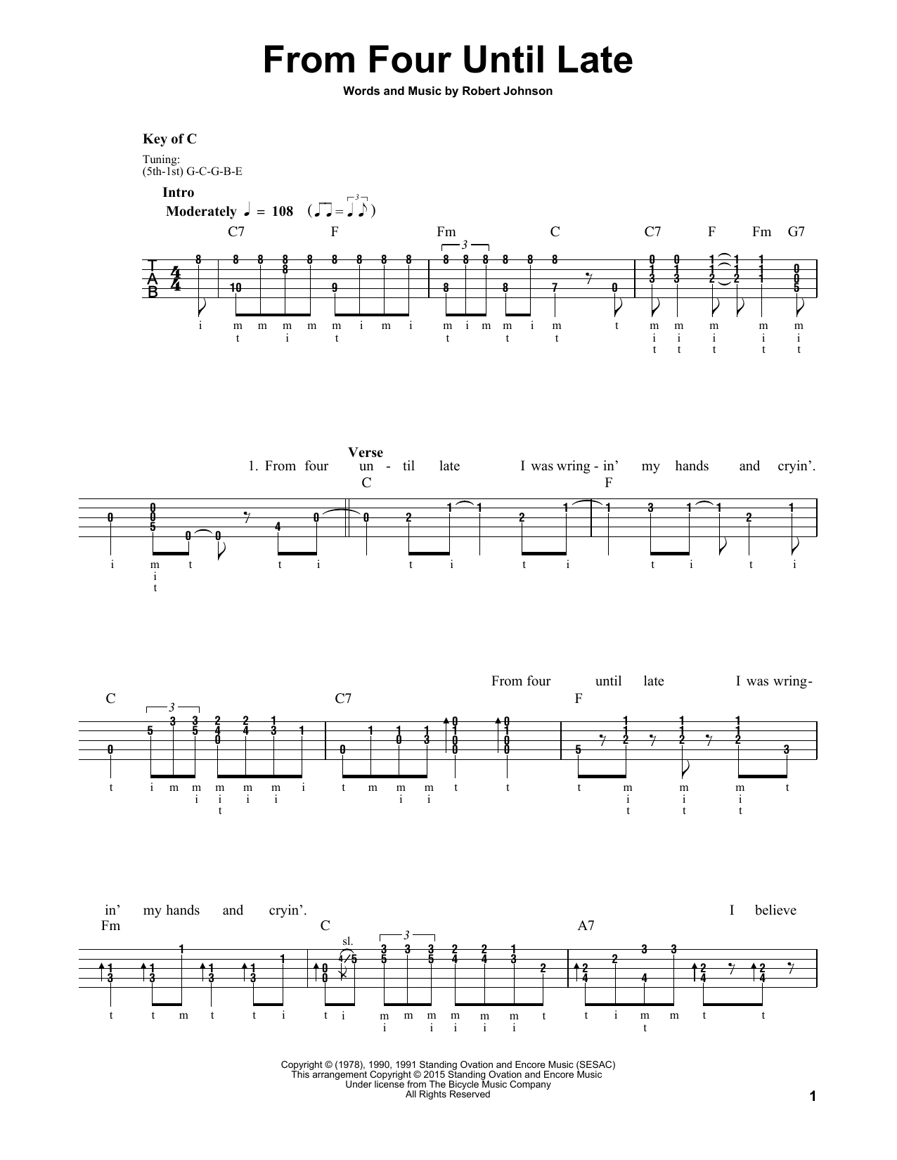 From Four Until Late (Banjo Tab) von Robert Johnson