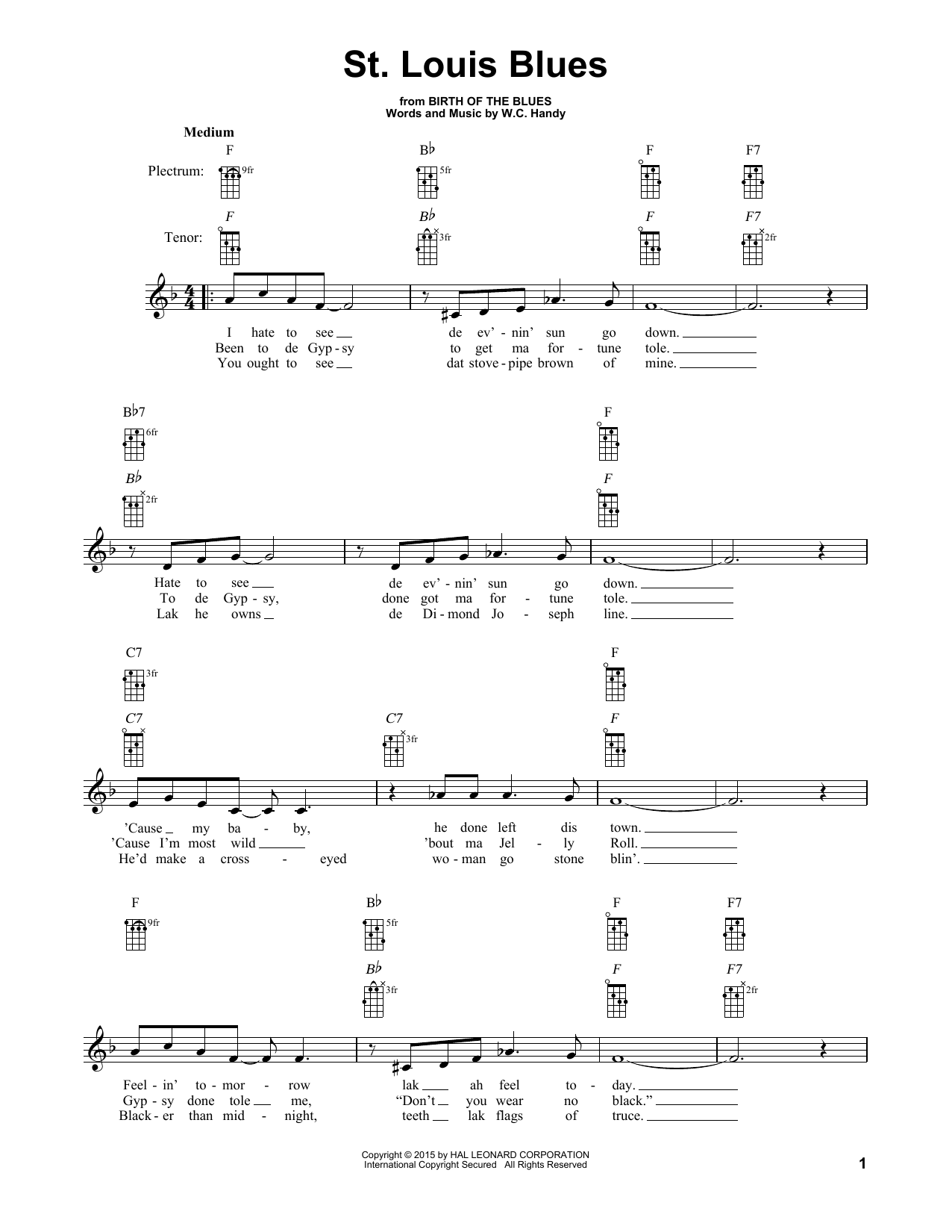 St. Louis Blues (Banjo Tab) von W.C. Handy