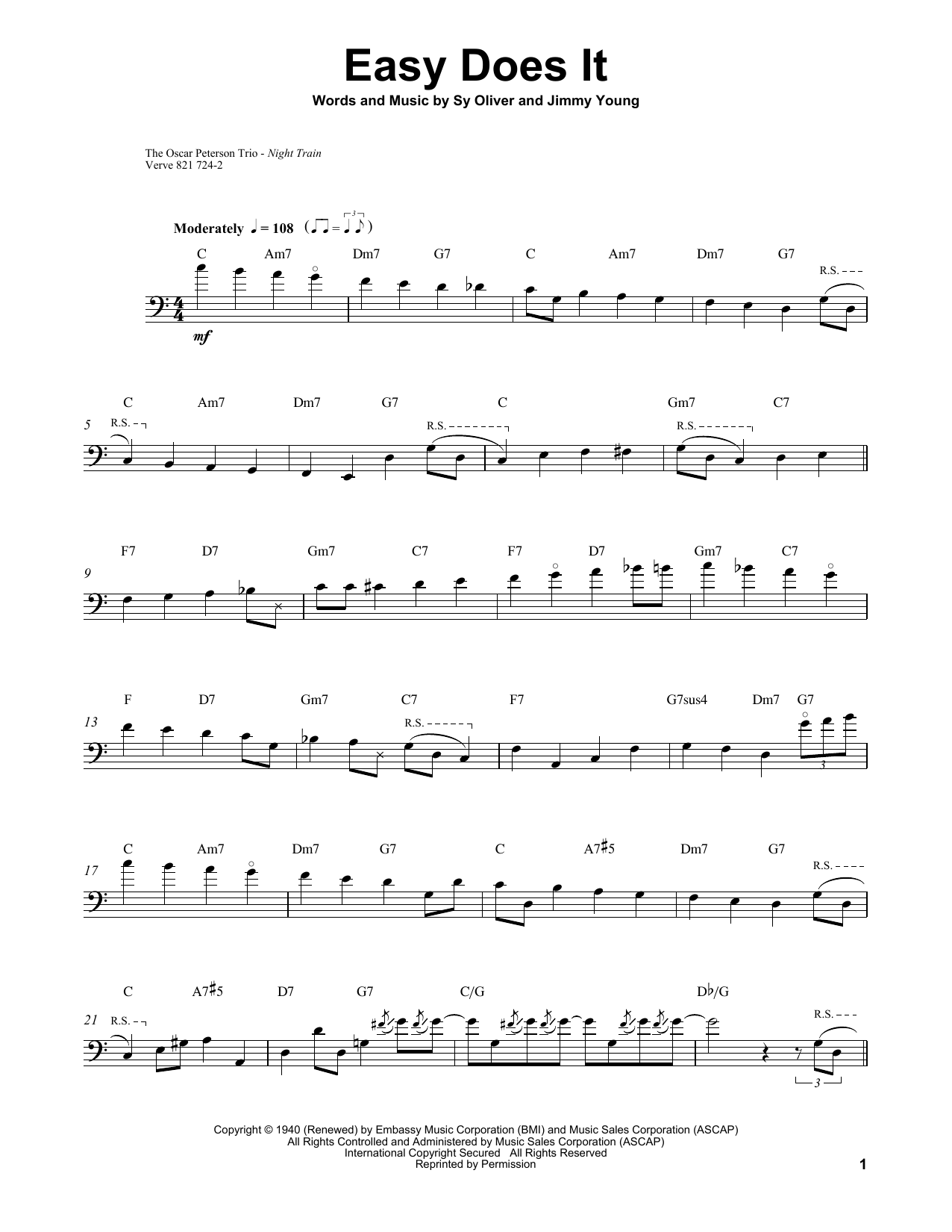 Easy Does It (String Bass Transcription) von Ray Brown