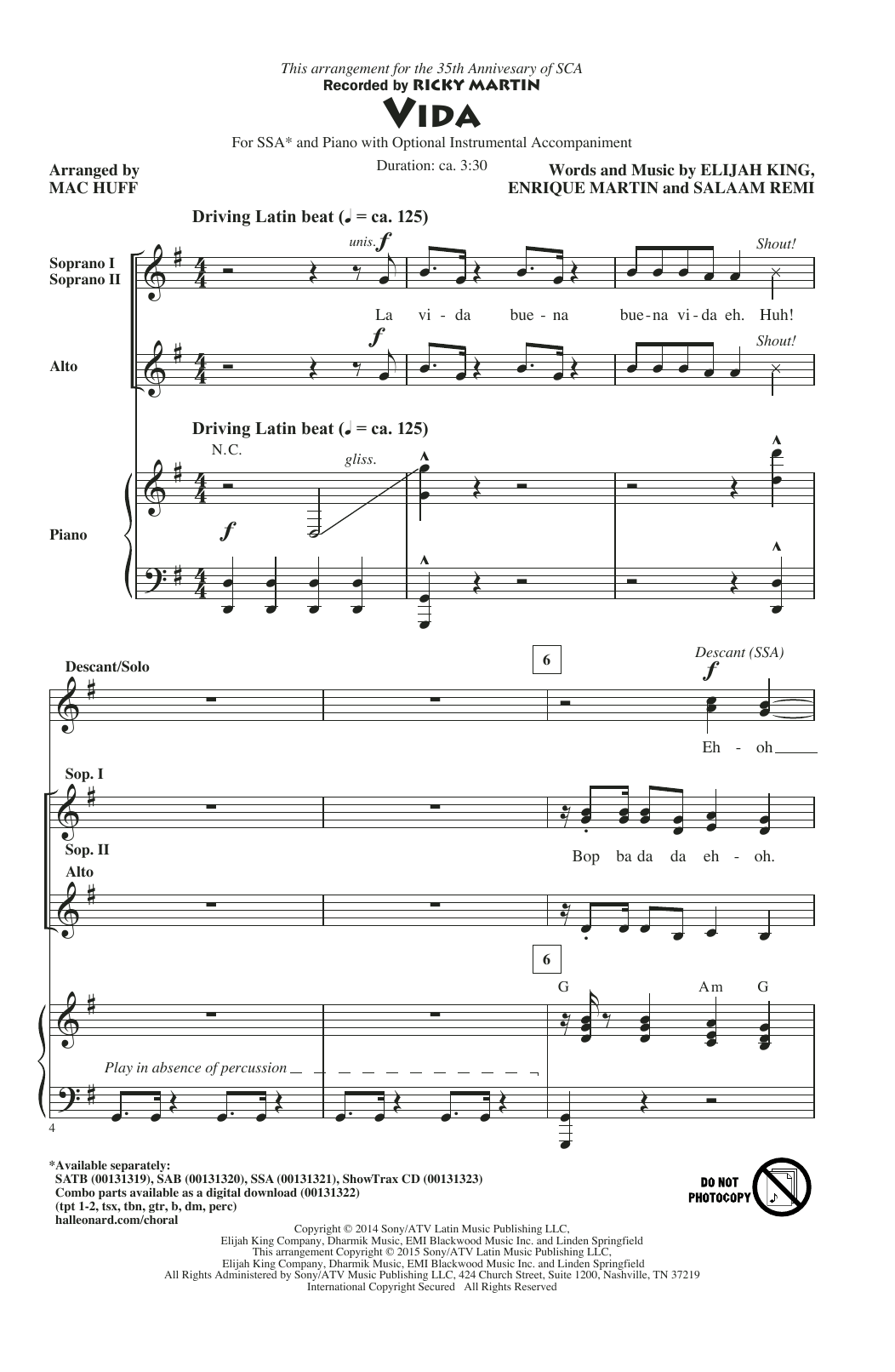 Vida (SSA Choir) von Mac Huff