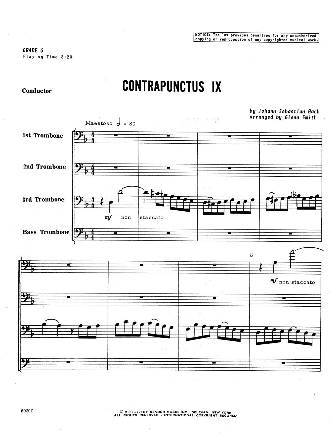 Contrapunctus IX - Full Score (Brass Ensemble) von Glen Smith