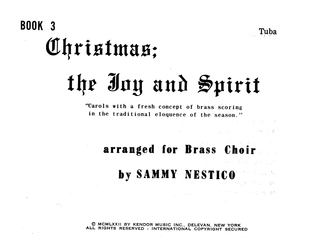 Christmas; The Joy & Spirit- Book 3/Tuba (Brass Ensemble) von Sammy Nestico