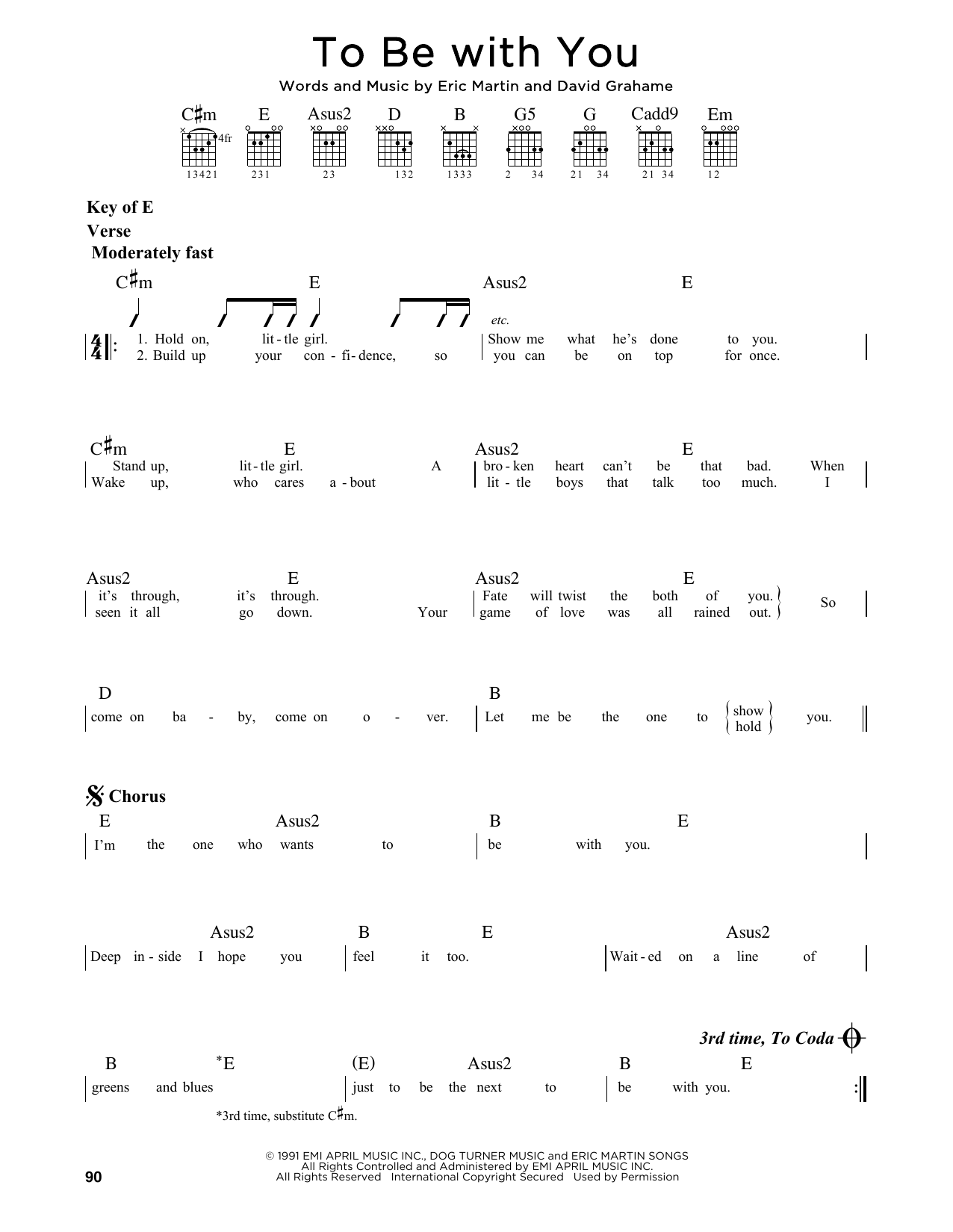 To Be With You (Guitar Lead Sheet) von Mr. Big