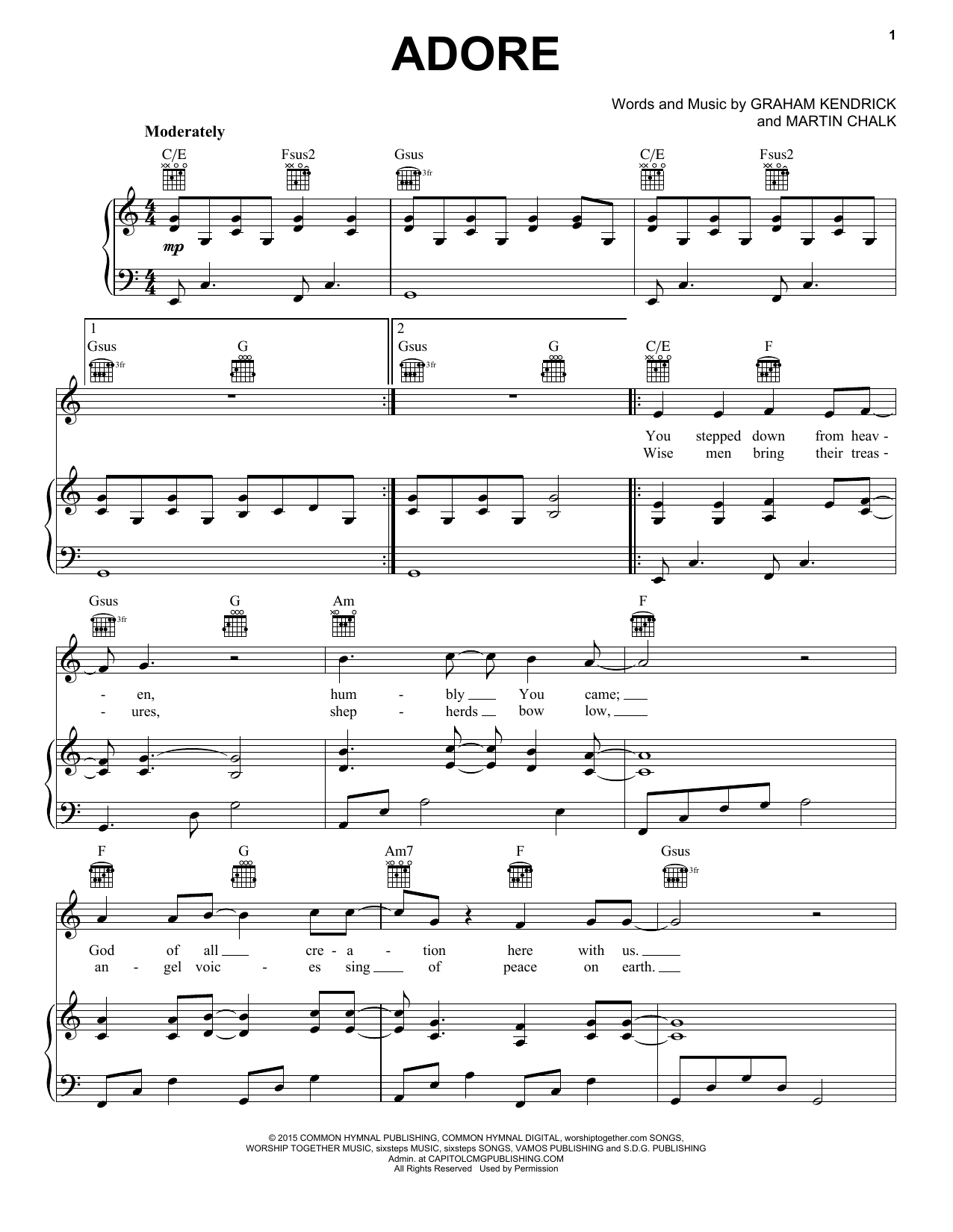 Adore (Piano, Vocal & Guitar Chords (Right-Hand Melody)) von Chris Tomlin