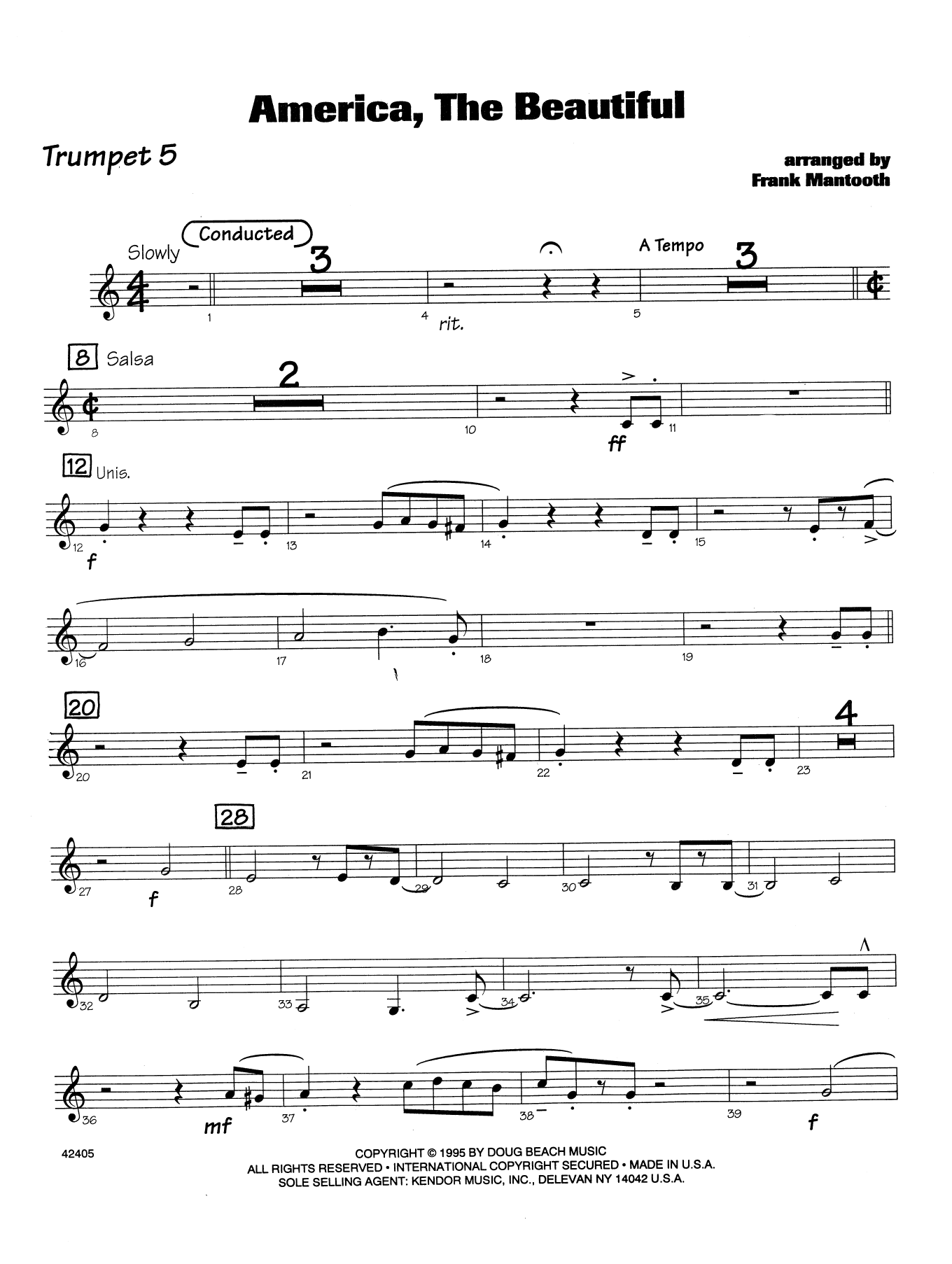 America, the Beautiful - 5th Bb Trumpet (Jazz Ensemble) von Frank Mantooth