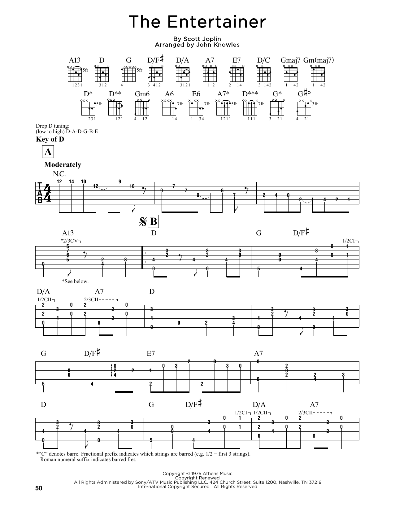 The Entertainer (Guitar Lead Sheet) von John Knowles
