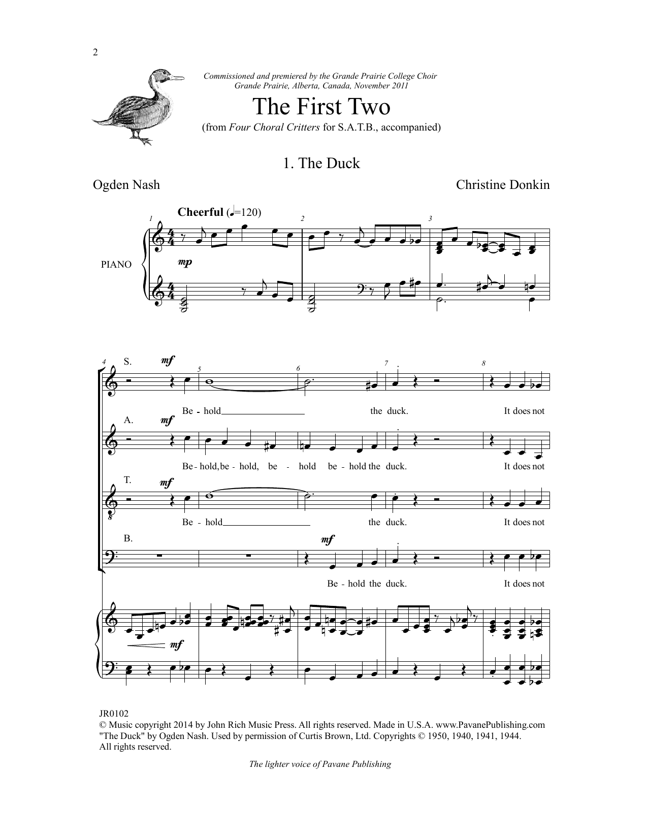 Four Choral Critters - The First Two (SATB Choir) von Christine Donkin