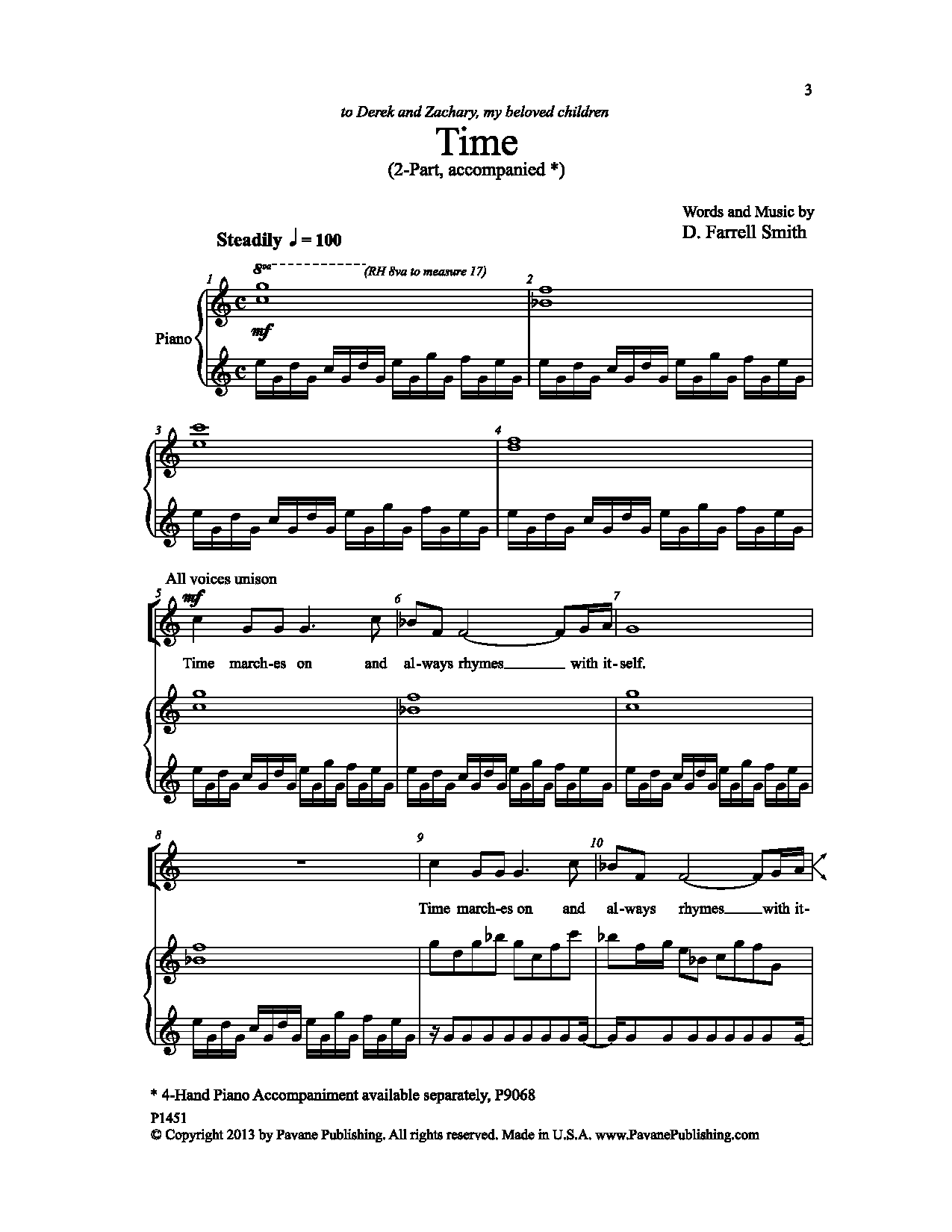Time (2-Part Choir) von D. Farrell Smith