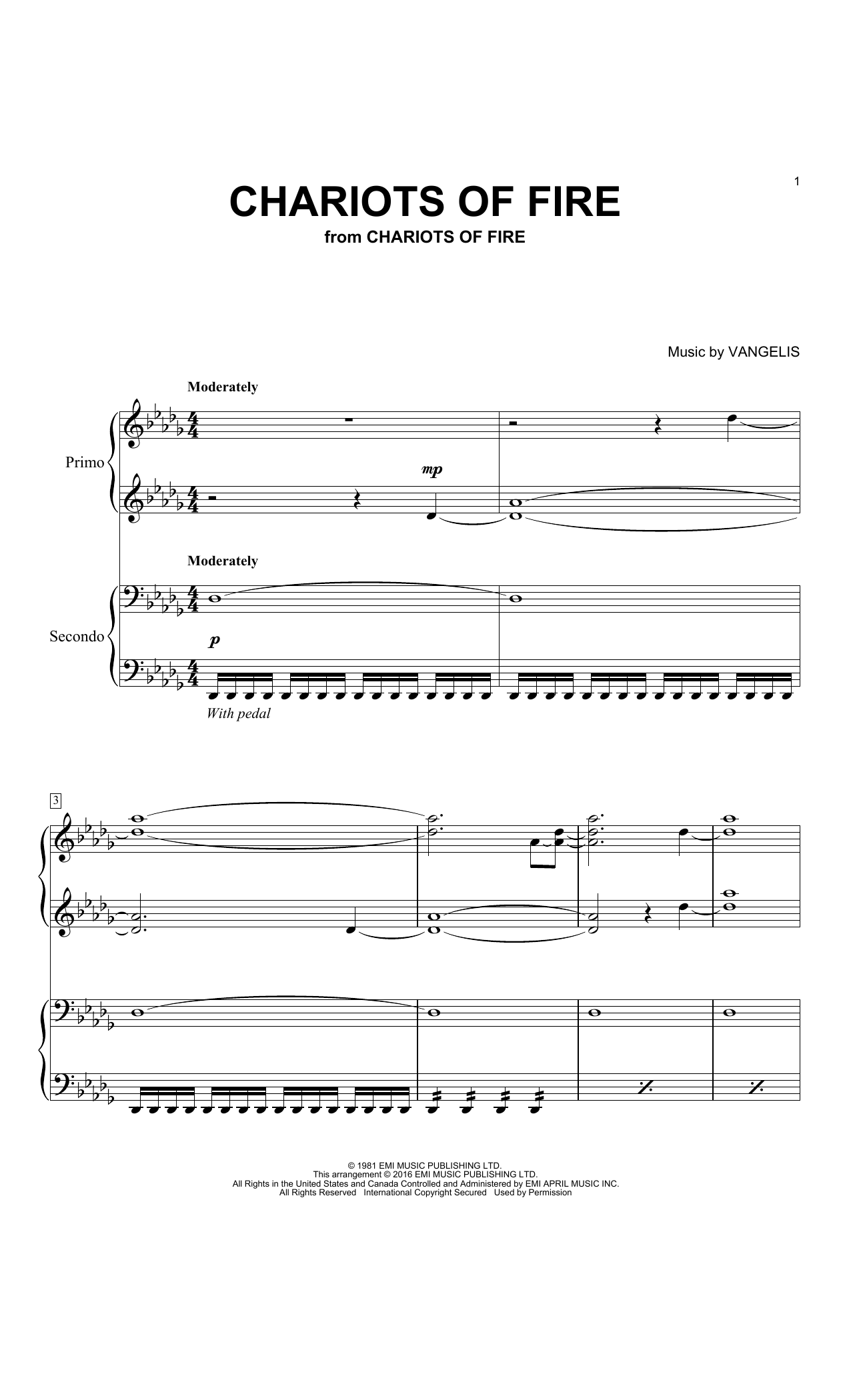 Chariots Of Fire (Piano Duet) von Vangelis