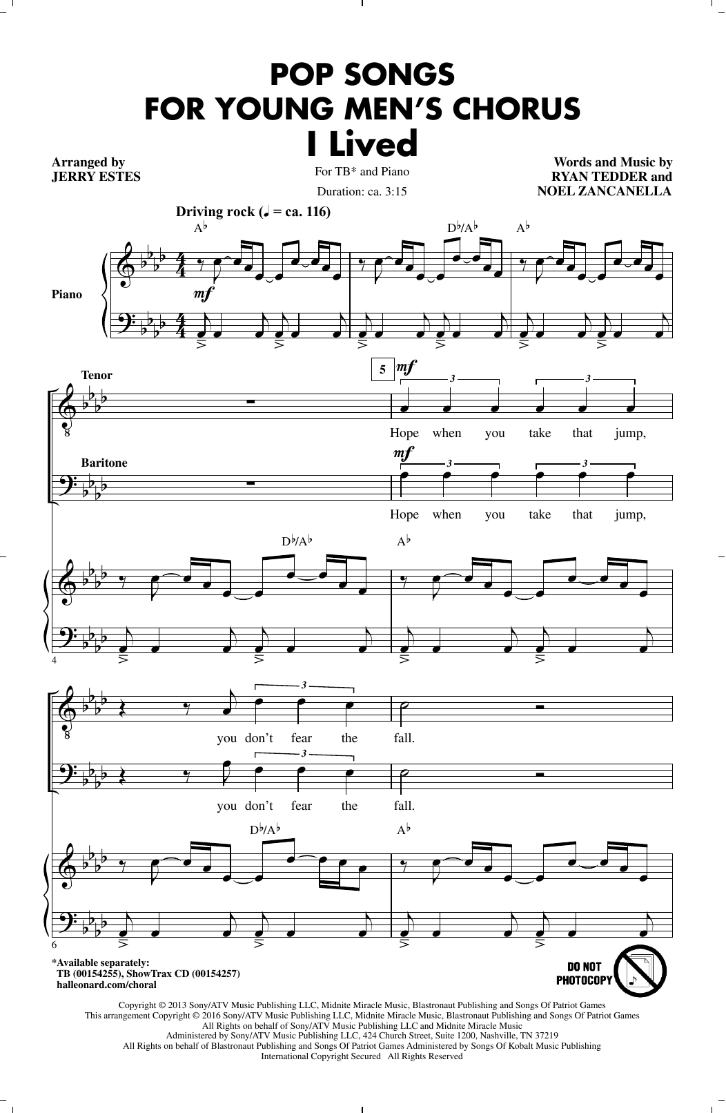 Pop Songs for Young Men's Chorus (TB Choir) von Jerry Estes