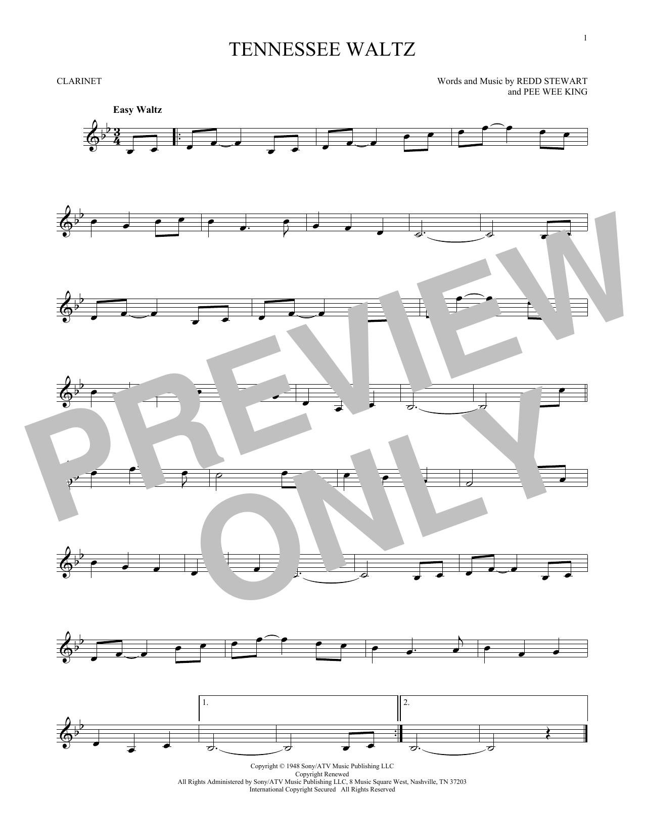 Tennessee Waltz (Clarinet Solo) von Pee Wee King