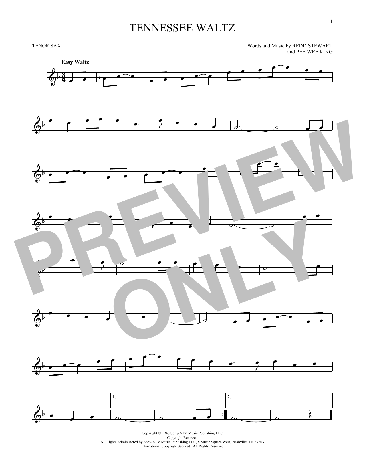 Tennessee Waltz (Tenor Sax Solo) von Pee Wee King