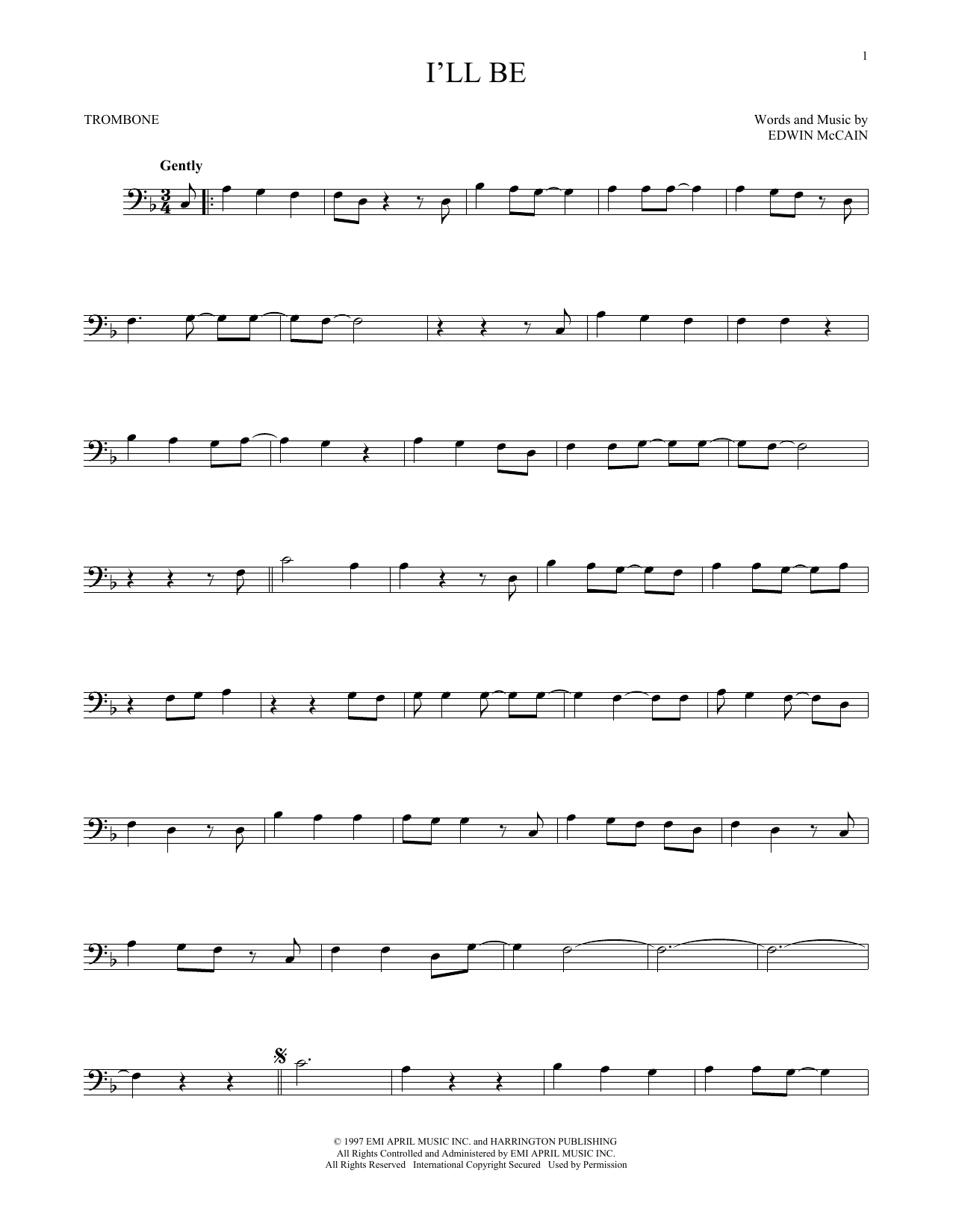 I'll Be (Trombone Solo) von Edwin McCain