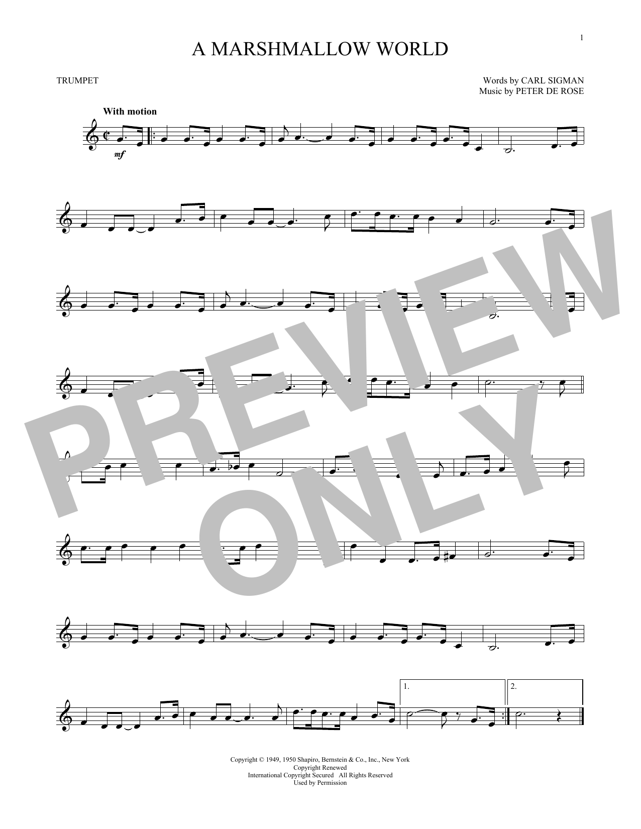 A Marshmallow World (Trumpet Solo) von Carl Sigman & Peter De Rose