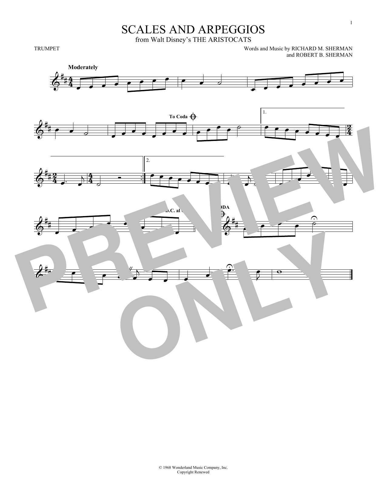Scales And Arpeggios (Trumpet Solo) von Richard & Robert Sherman
