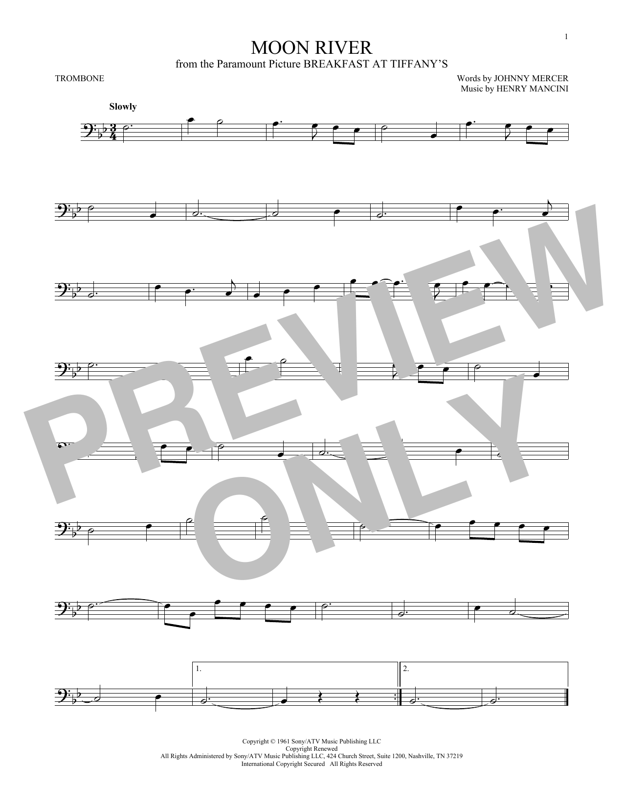 Moon River (Trombone Solo) von Henry Mancini