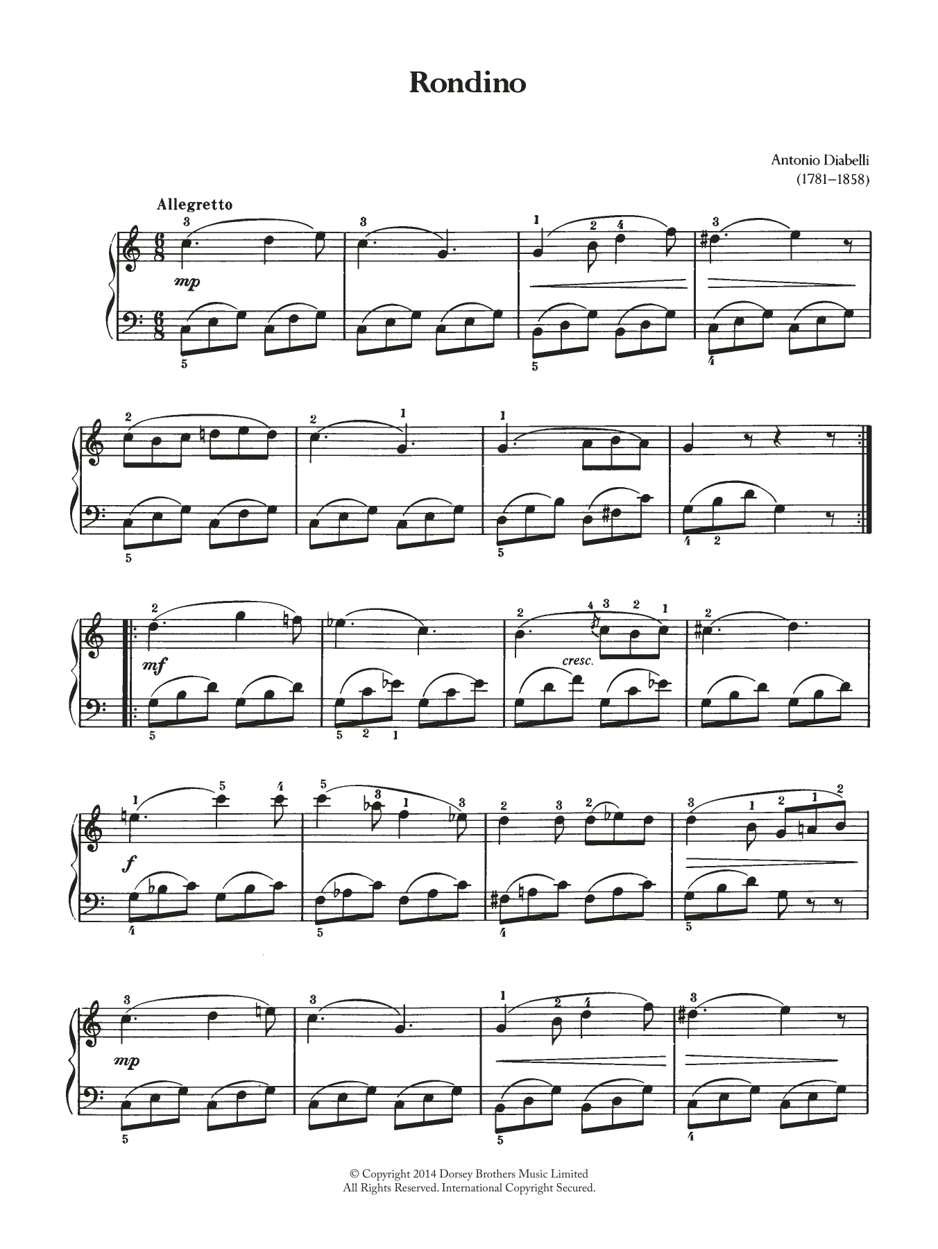 Rondino (Piano Solo) von Anton Diabelli