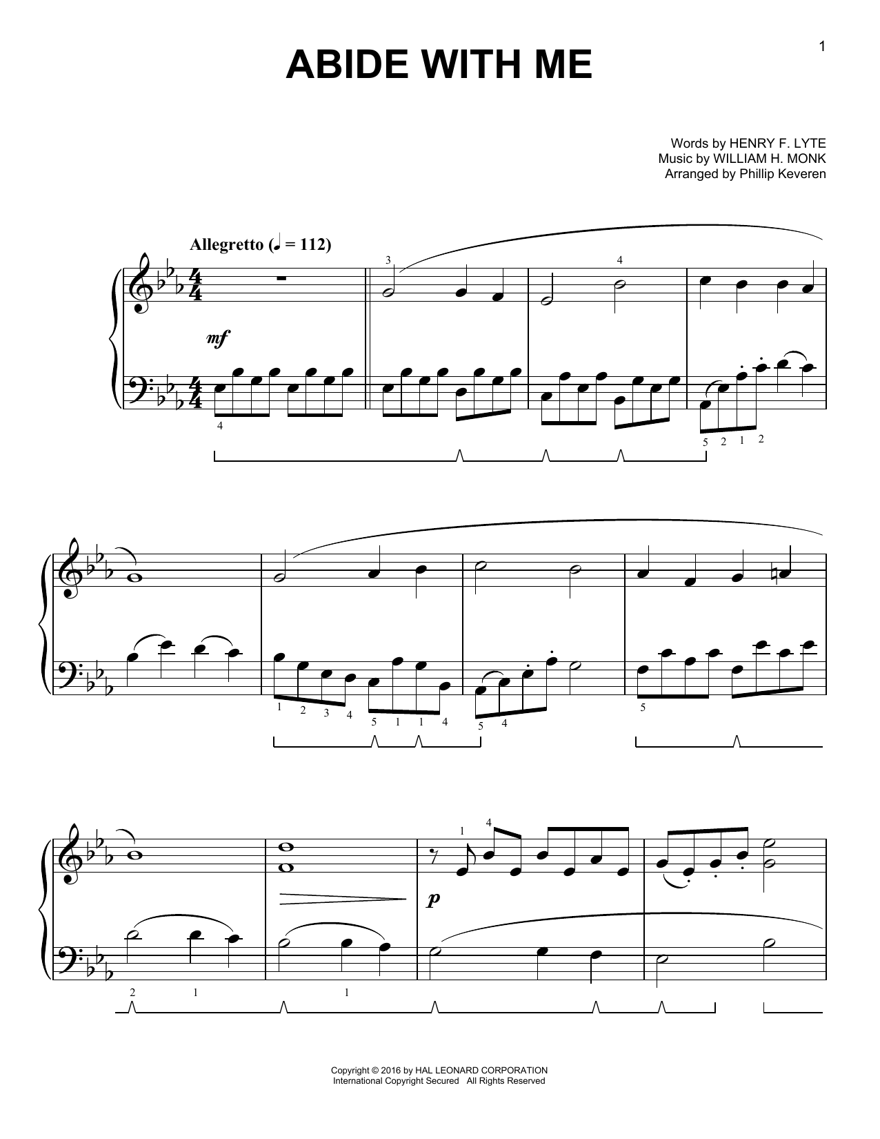 Abide With Me [Classical version] (arr. Phillip Keveren) (Easy Piano) von William H. Monk