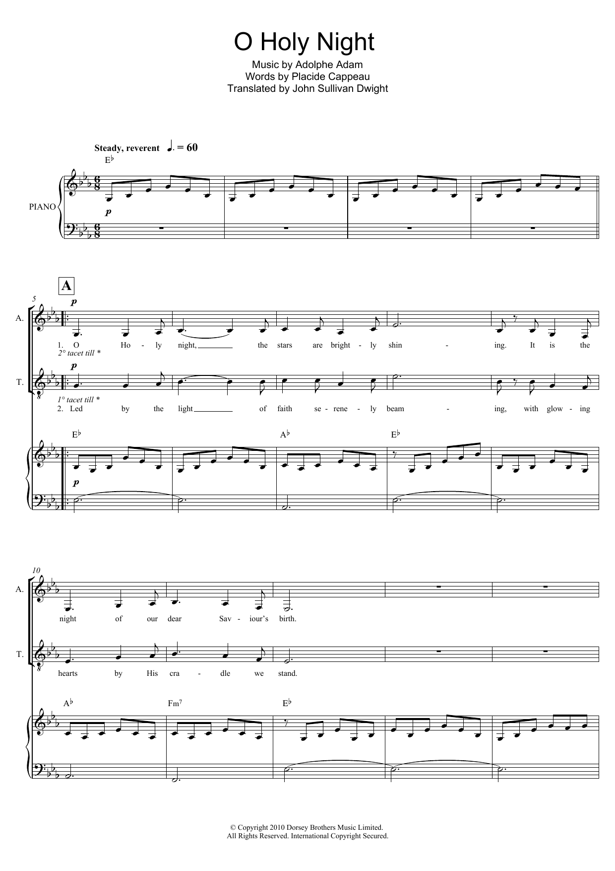 O Holy Night (Piano, Vocal & Guitar Chords) von Adolphe Adam