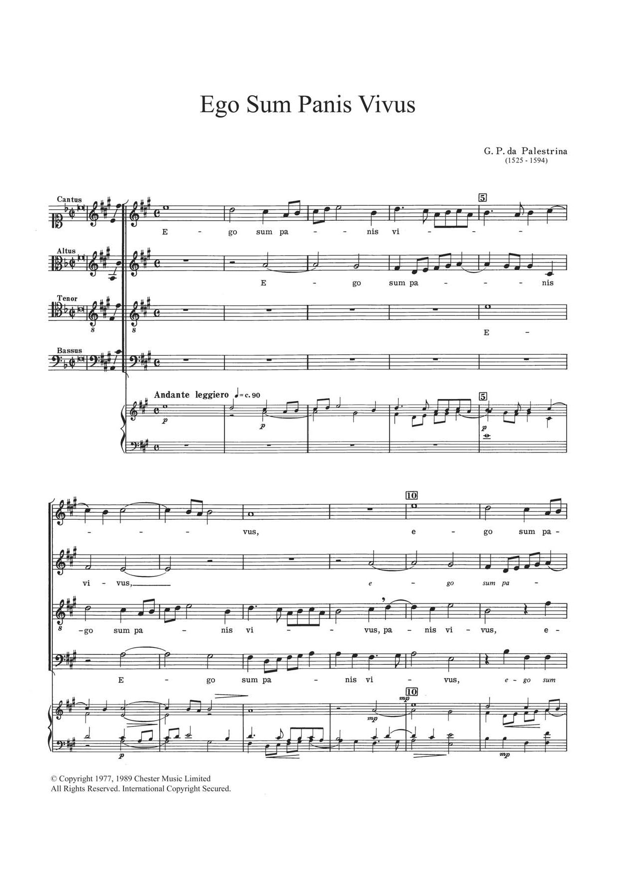 Ego Sum Panis Vivus (Choir) von Giovanni Palestrina