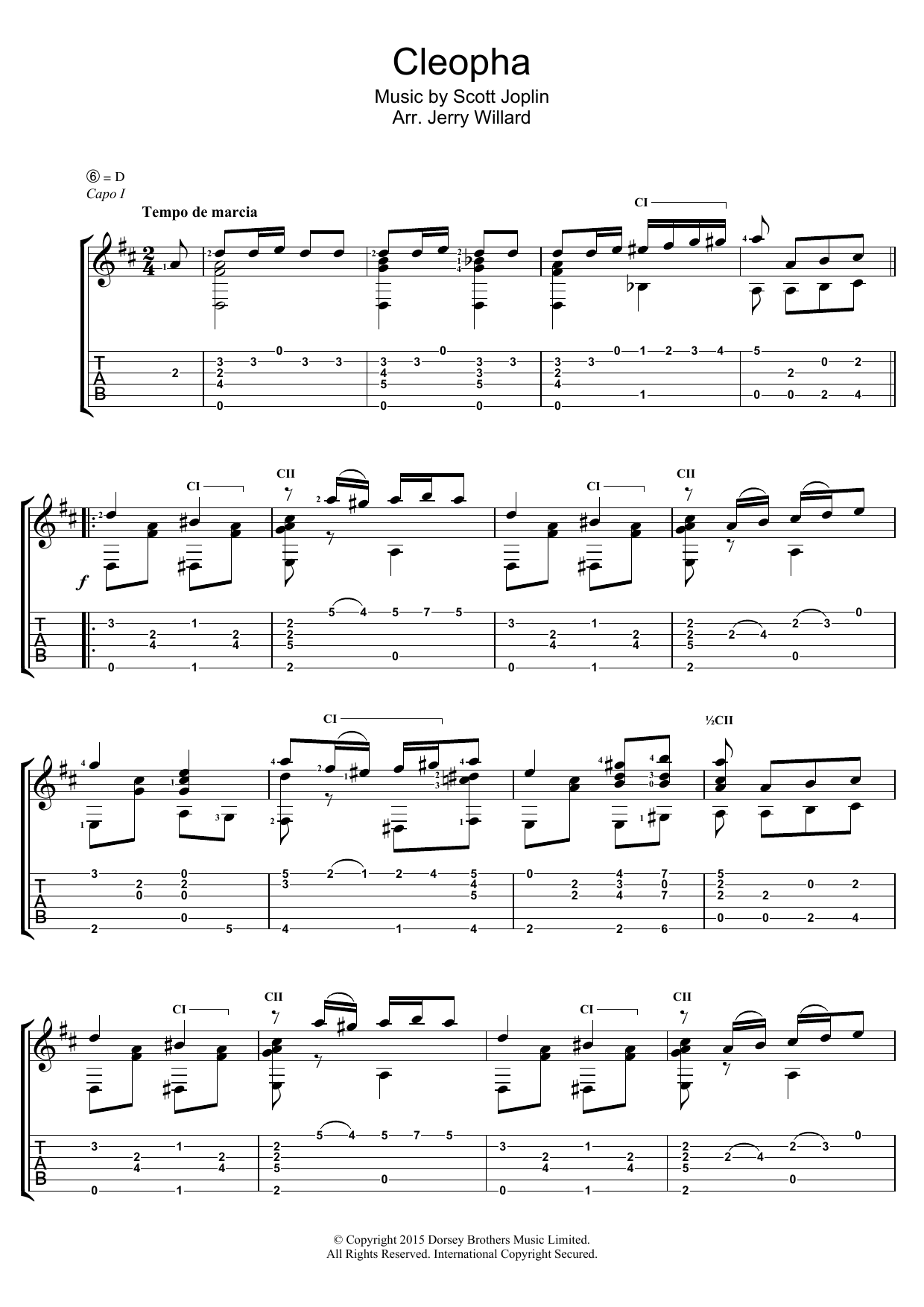 Cleopha (Guitar Tab) von Scott Joplin