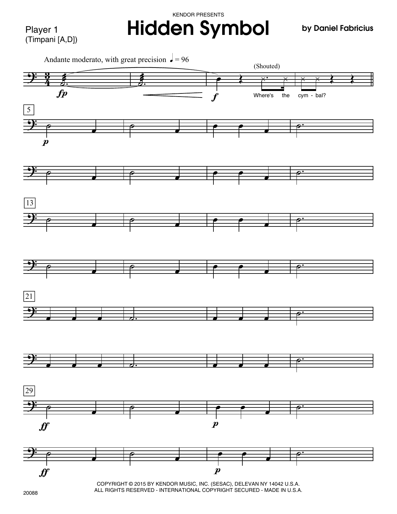 Hidden Symbol - Percussion 1 (Percussion Ensemble) von Fabricius