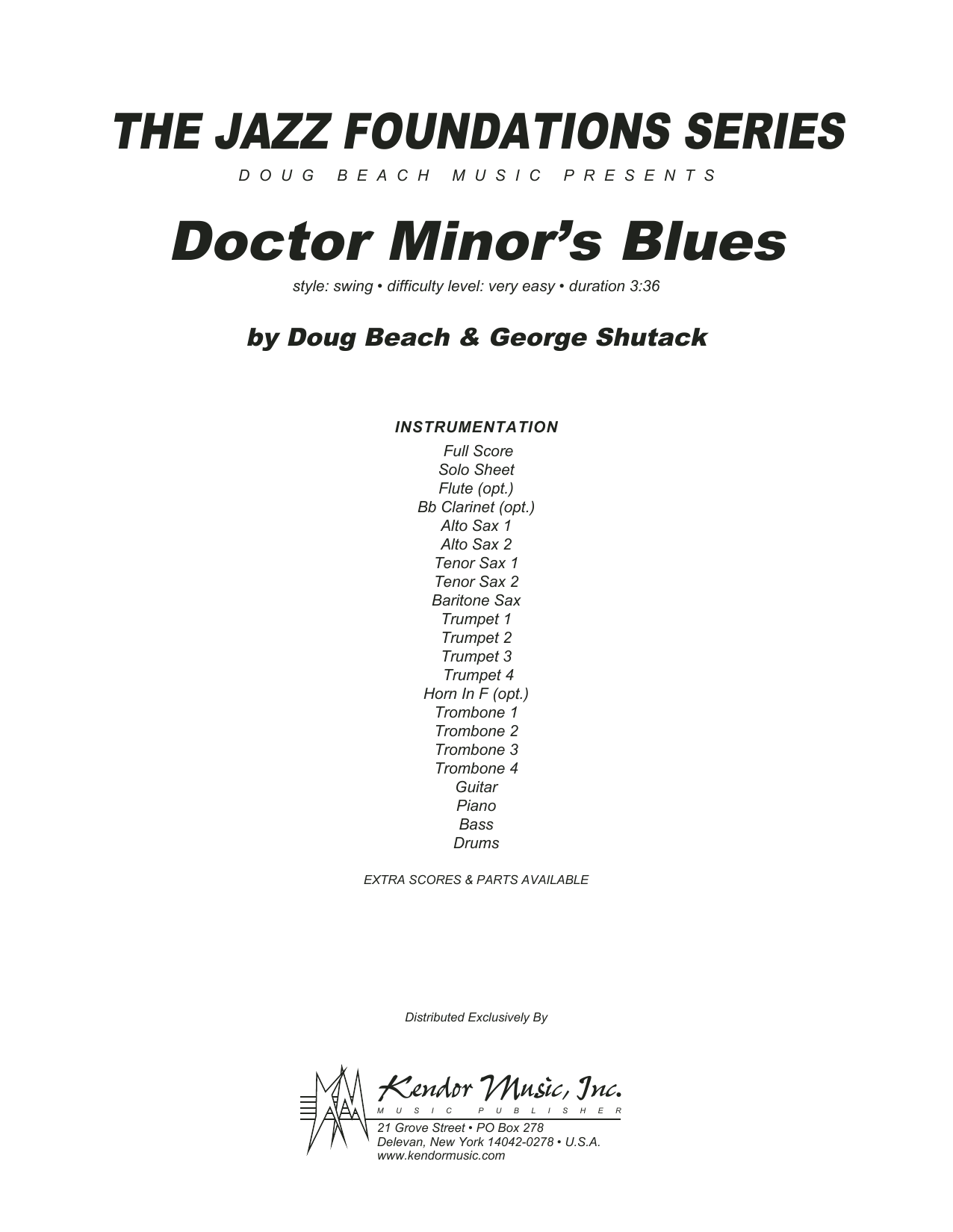 Doctor Minor's Blues - Full Score (Jazz Ensemble) von Shutack