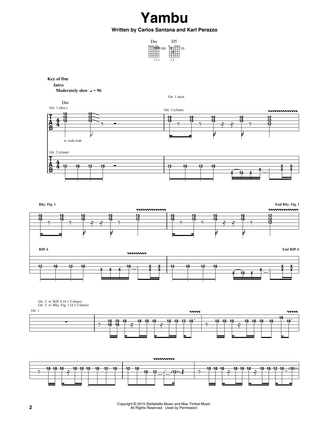 Yambu (Guitar Rhythm Tab) von Santana