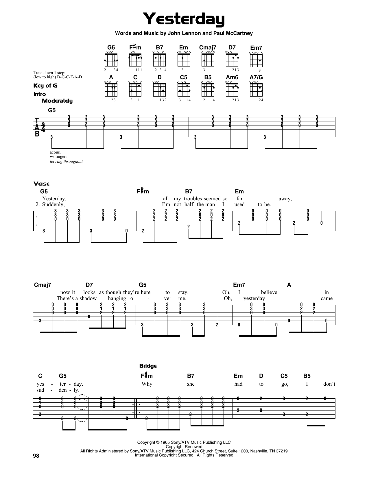 Yesterday (Guitar Lead Sheet) von The Beatles