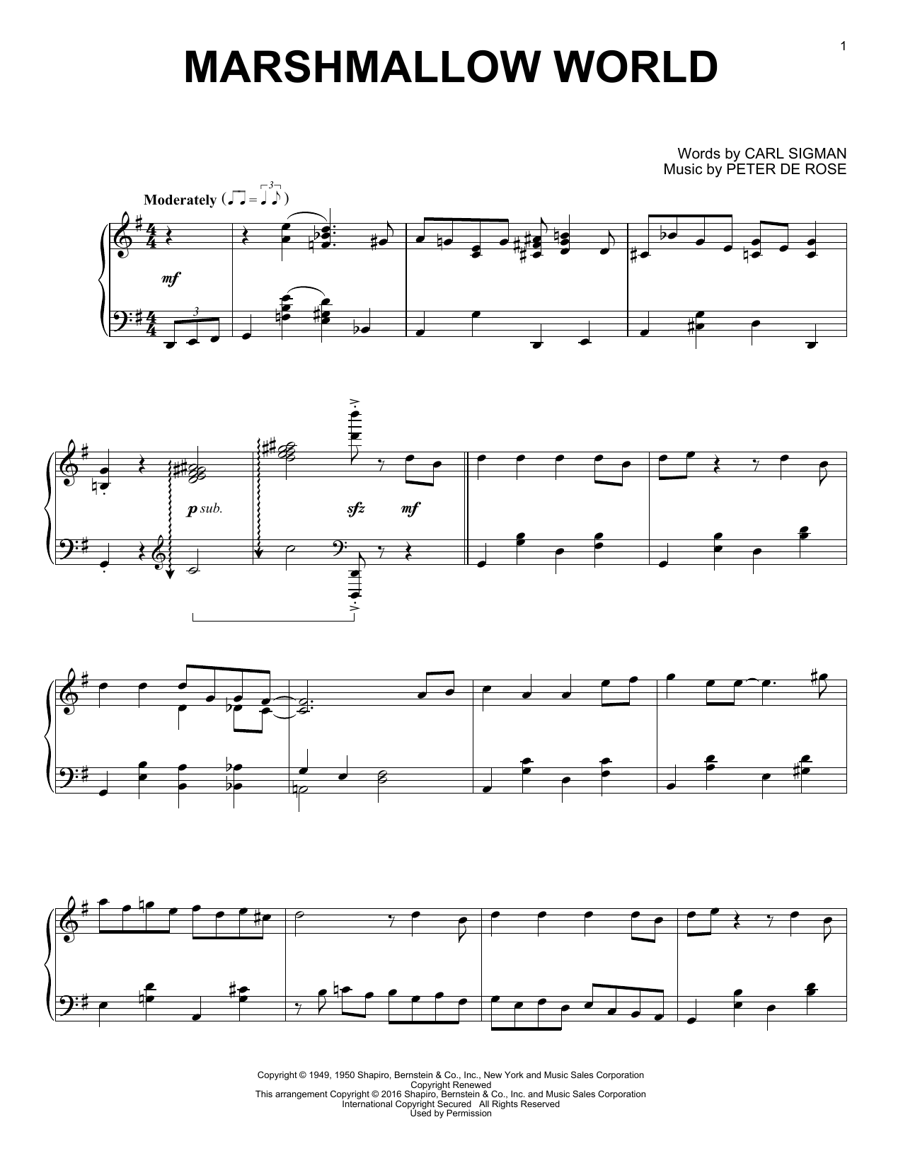A Marshmallow World (Piano Solo) von Carl Sigman
