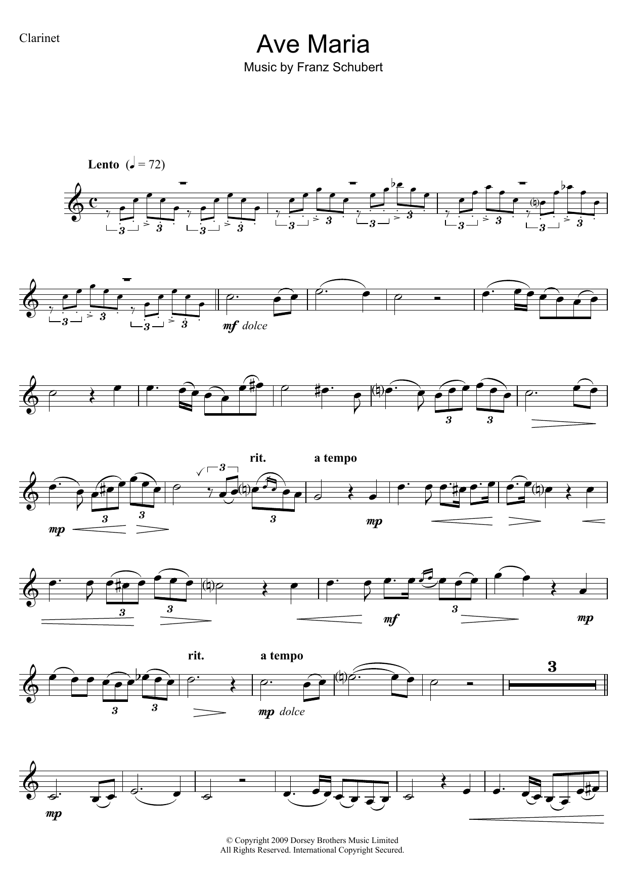 Ave Maria (Clarinet Solo) von Franz Schubert