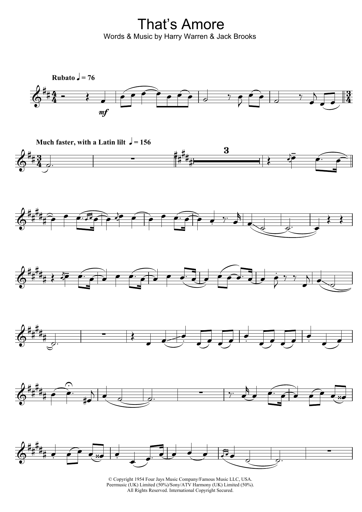 That's Amore (Clarinet Solo) von Dean Martin