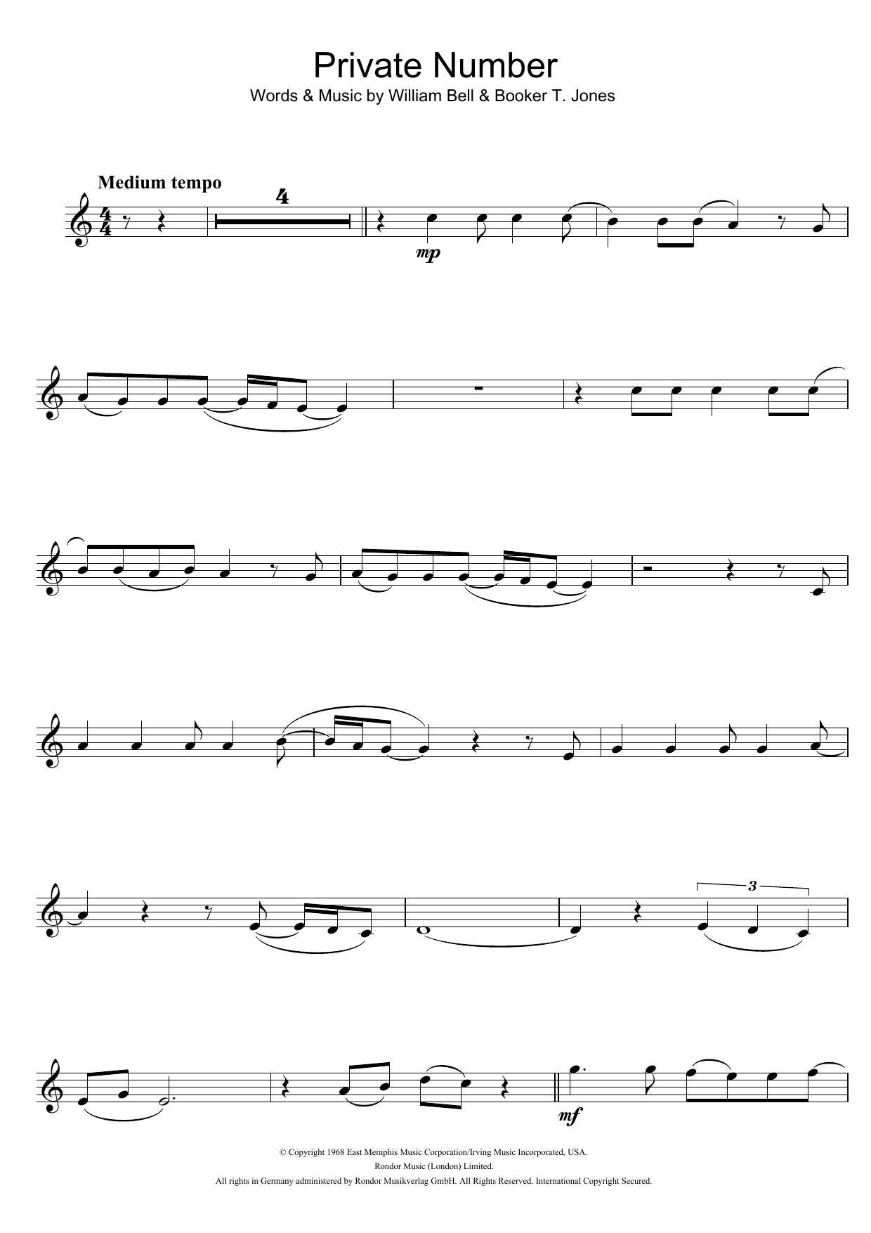 Private Number (Flute Solo) von William Bell