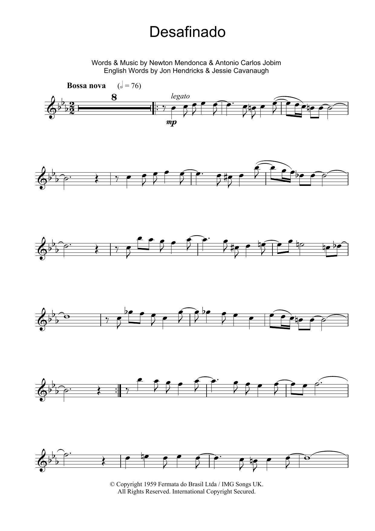 Desafinado (Slightly Out Of Tune) (Flute Solo) von Antonio Carlos Jobim