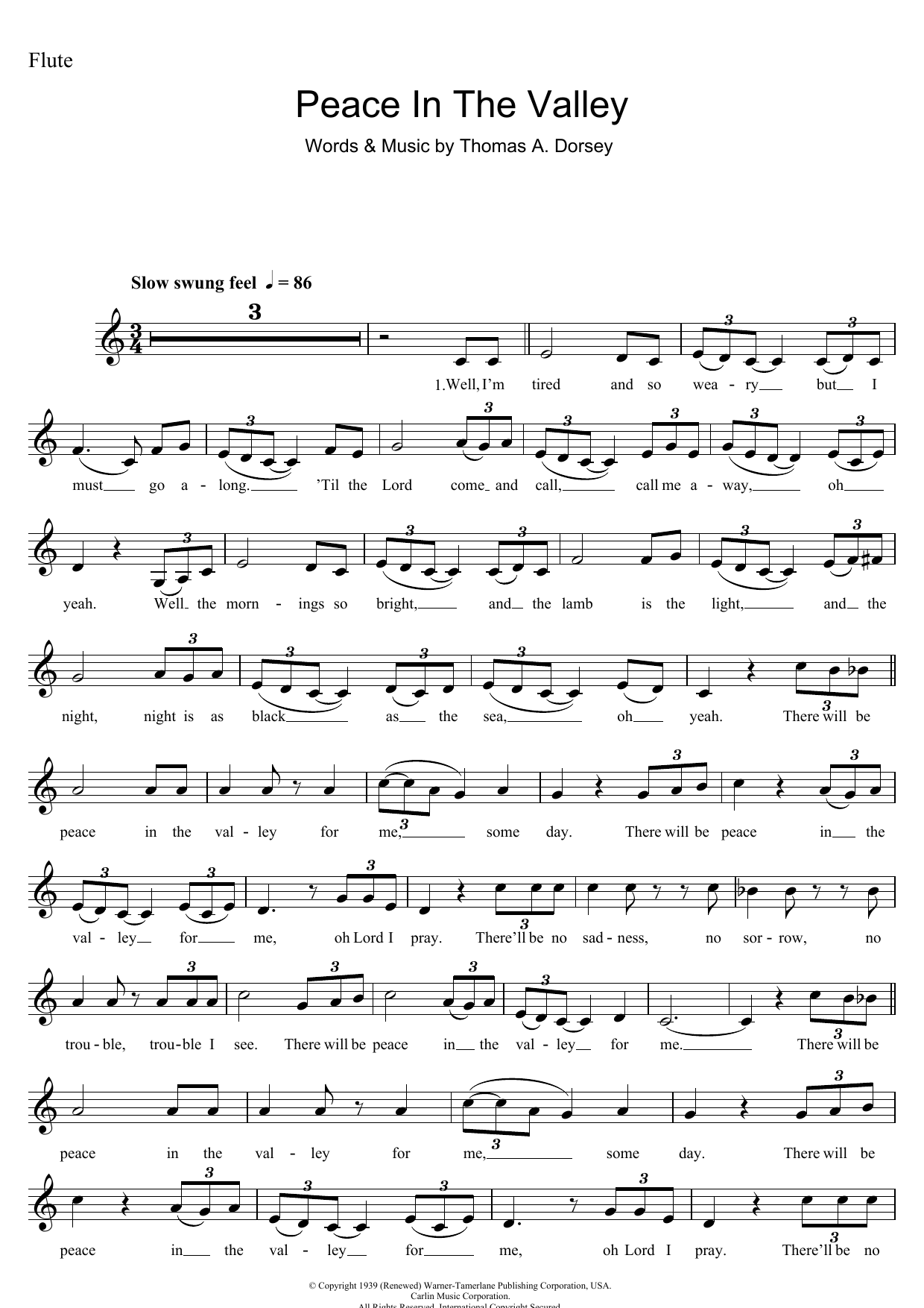 (There'll Be) Peace In The Valley (For Me) (Lead Sheet / Fake Book) von Mahalia Jackson