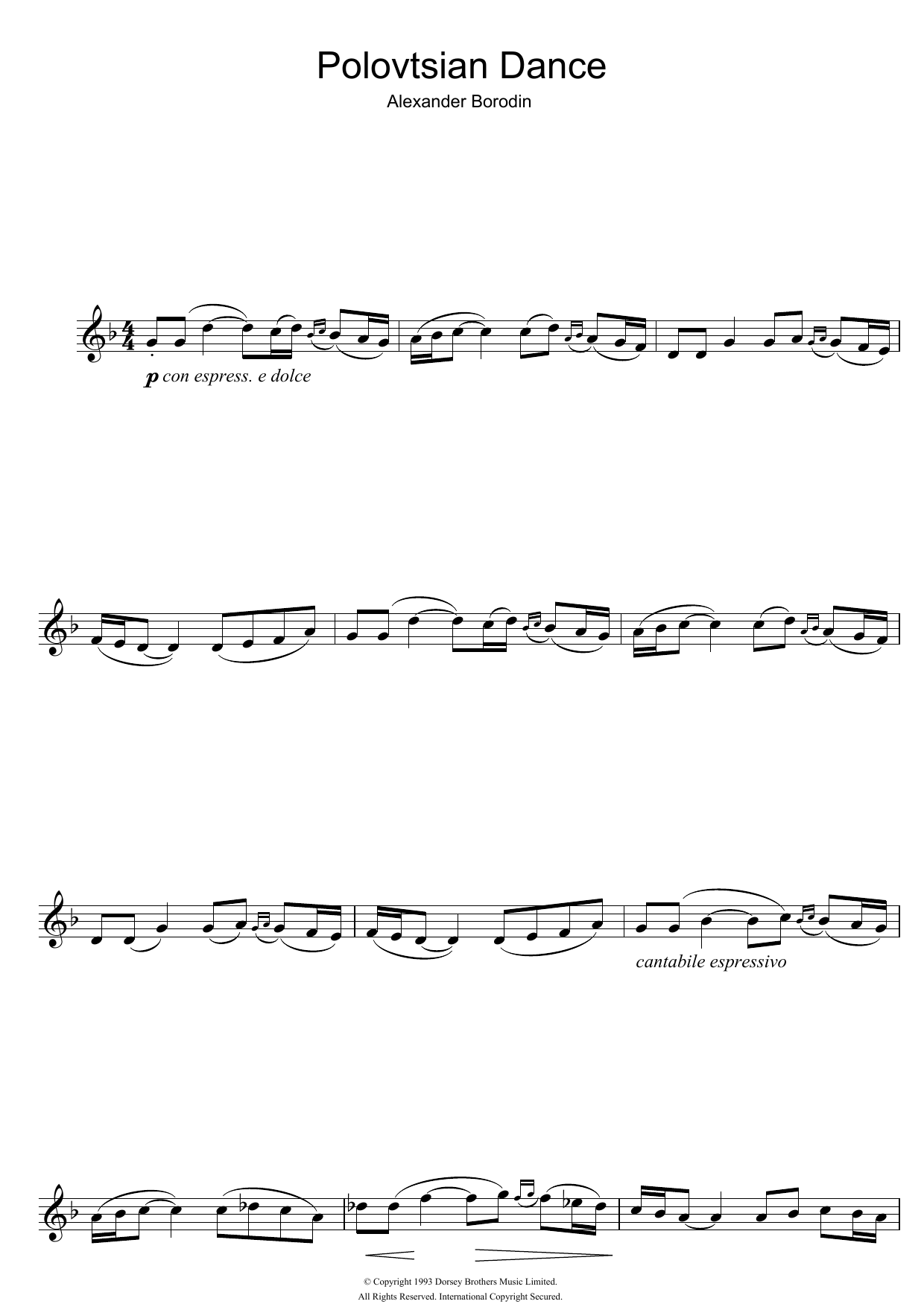 Polovtsian Dance (Clarinet Solo) von Alexander Borodin