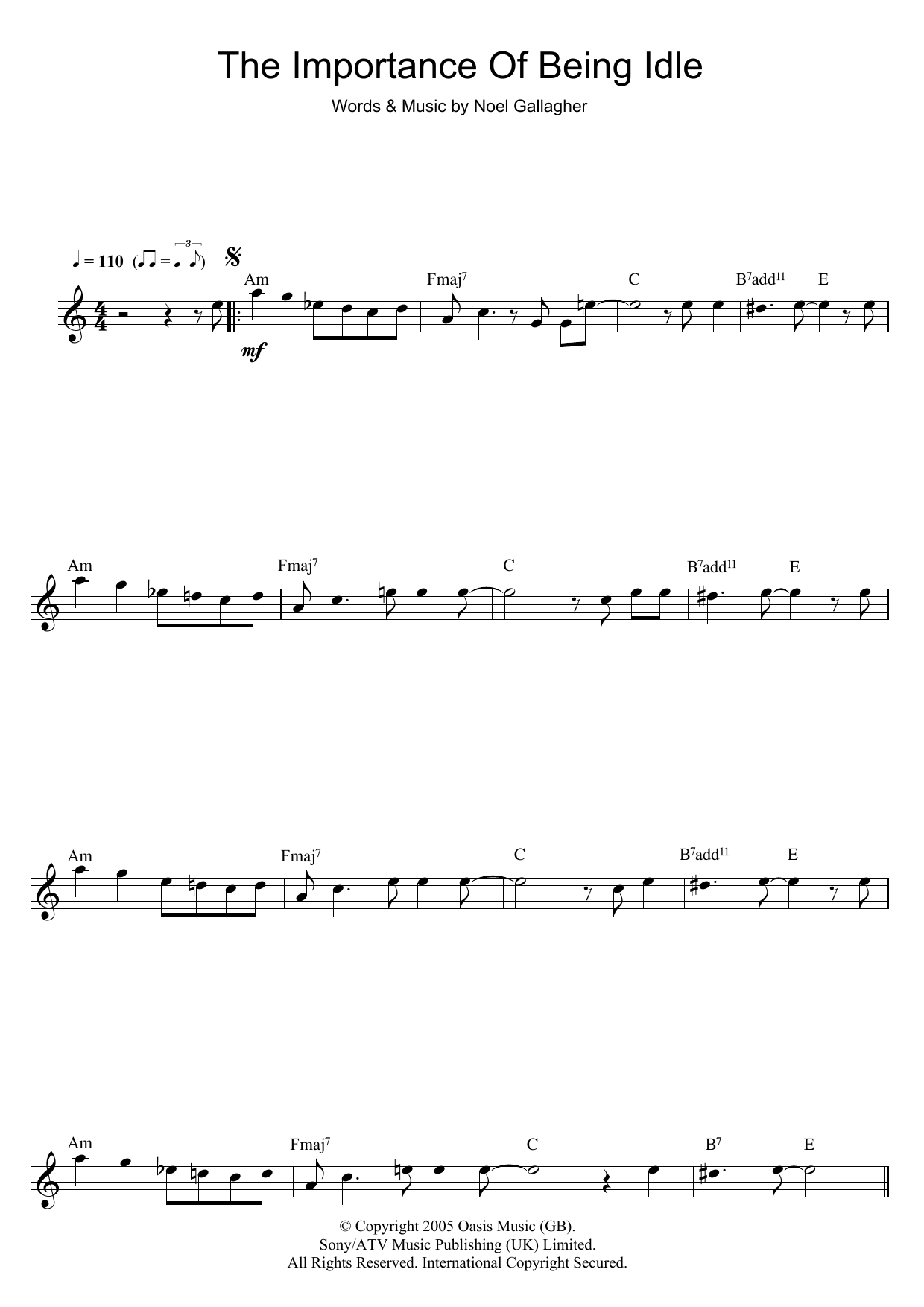 The Importance Of Being Idle (Flute Solo) von Oasis