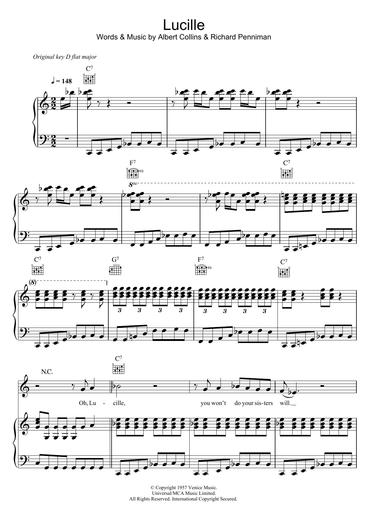 Lucille (Piano, Vocal & Guitar Chords) von Little Richard