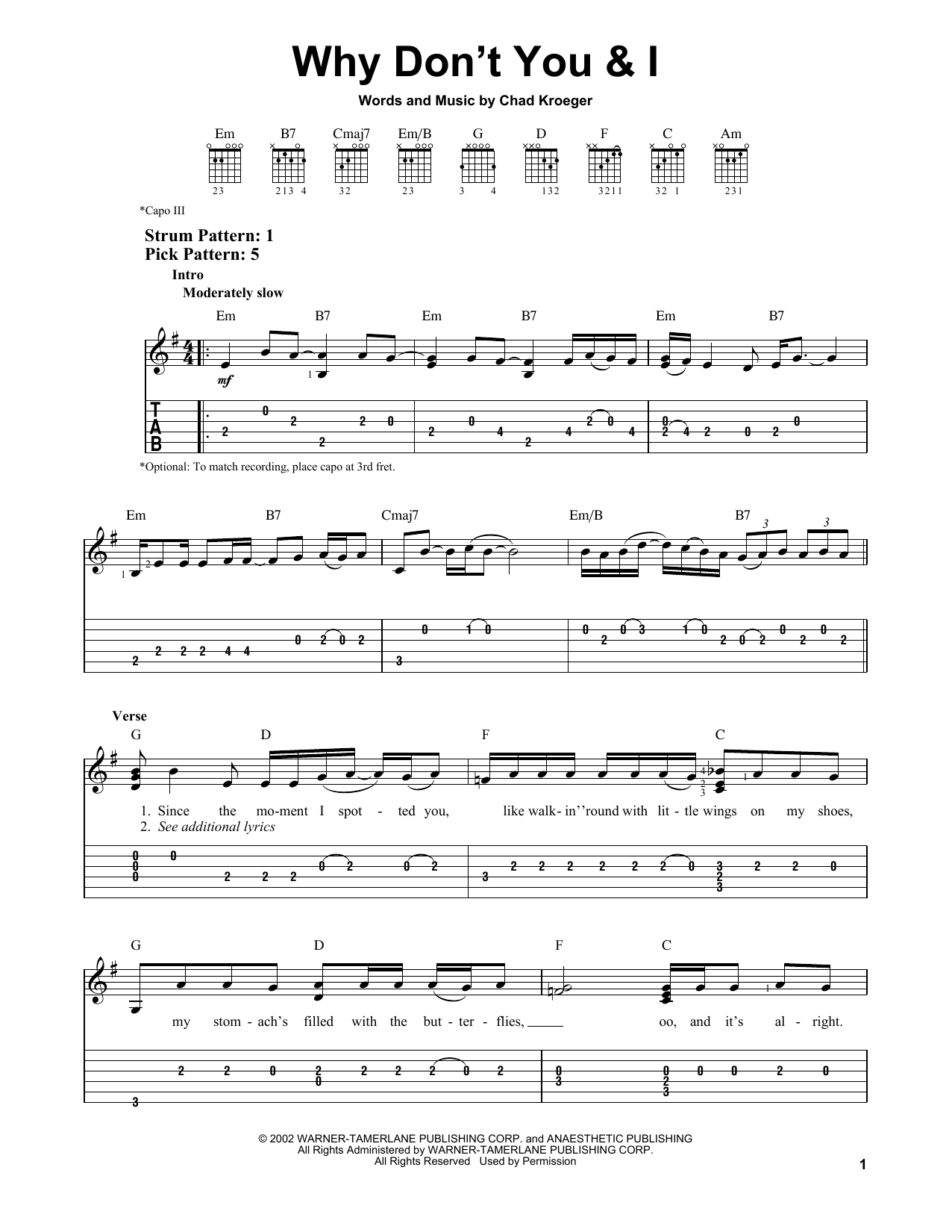 Why Don't You & I (Easy Guitar Tab) von Santana