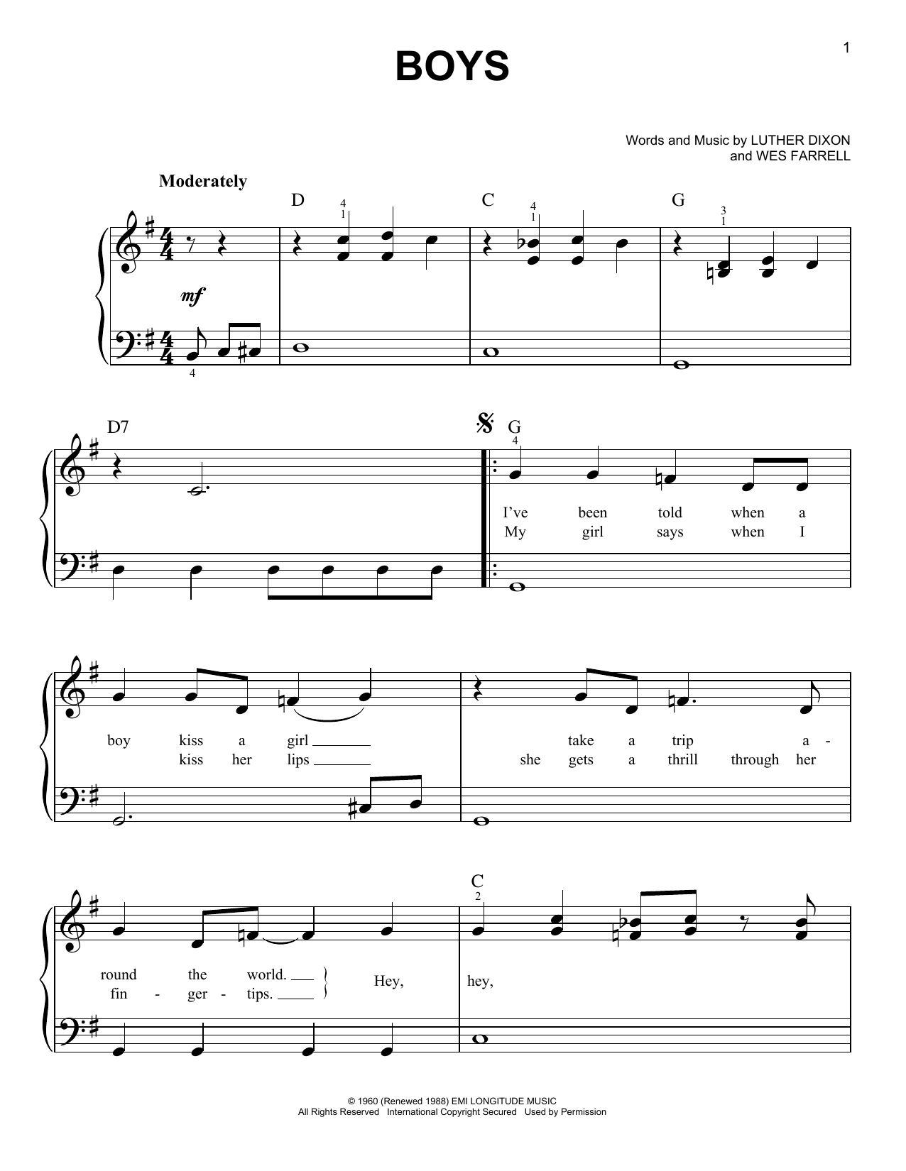 Boys (Easy Piano) von The Beatles