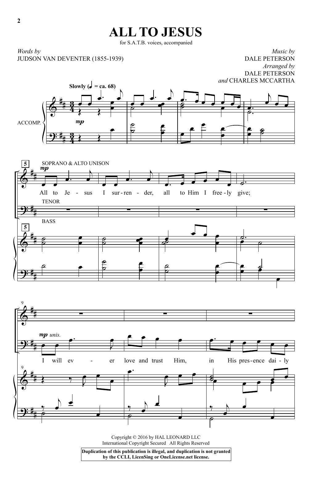 All To Jesus (SATB Choir) von Charles McCartha